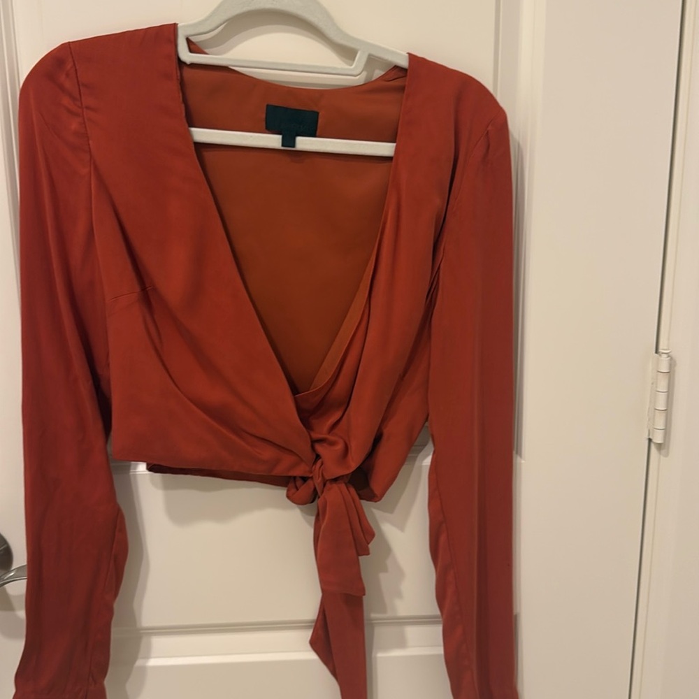 Long sleeve burnt orange Intermix blouse